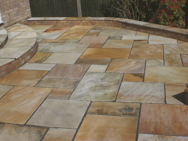 Fossil Mint Indian sandstone paving 