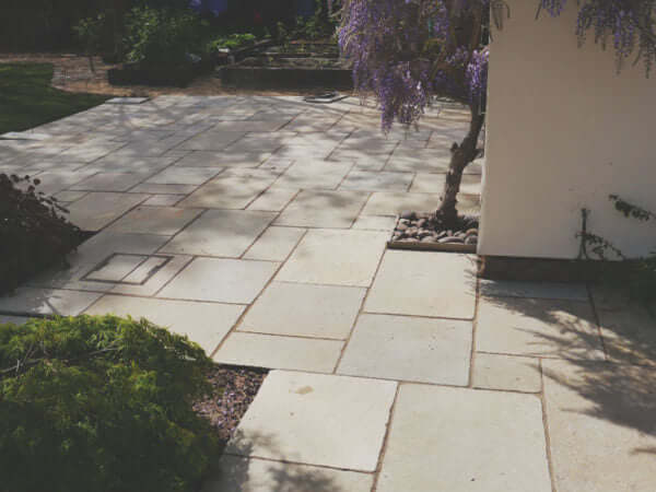 Tumbled Limestone Paving Patio New Forest