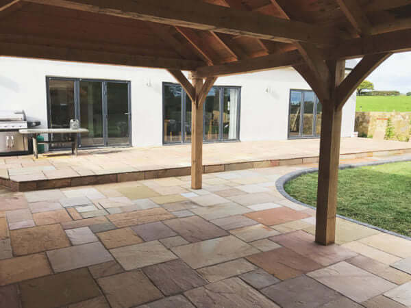 Bronte Indian Sandstone Paving in a garden setting