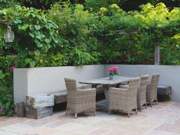 Bronte Indian Sandstone Paving with furnishings