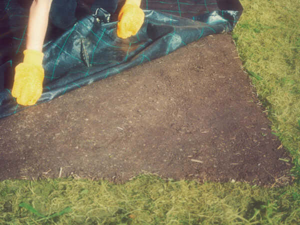 Heavy Duty Landscaping Fabric in use