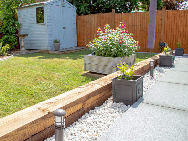 Softwood Sleepers in Garden in Eastleigh, Hampshire